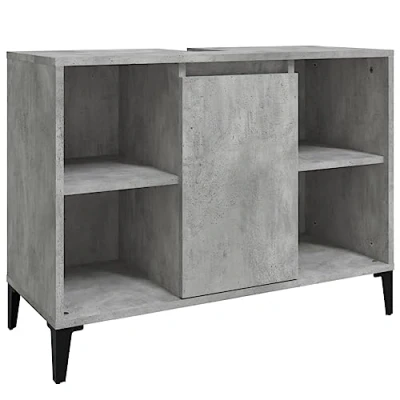 Image de vidaXL Meuble d&#039;évier gris béton 80x33x60 cm bois d&#039;ingénierie821296