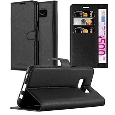 Afbeelding van Cadorabo Hoesje geschikt voor Samsung Galaxy S8 PLUS in PHANTOM ZWART Beschermhoes met magnetische sluiting, standfunctie en kaartvakje Book Case Cover Etui