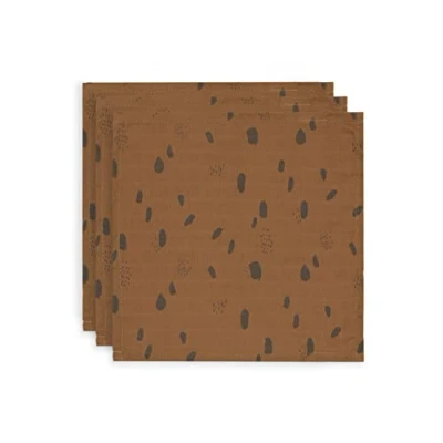 Afbeelding van Jollein Hydrofiel Monddoekje Spot Caramel 3 Stuks