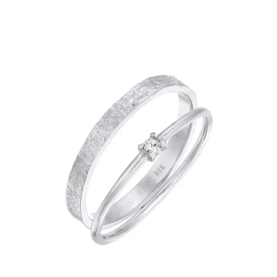 Afbeelding van Elli 2 PACK Style Ring, Dames, Maat: 54, Silber