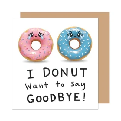 Afbeelding van Edition Seidel Hoogwaardige afscheidskaart met envelop, spreuk voor vrouwen, mannen, collega&#039;s, pensioen, donuts (ASQ100 SW025)