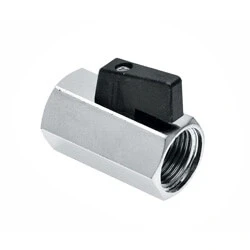 Afbeelding van BONFIX mini kogelkraan met zwarte knop 2 x 1/2