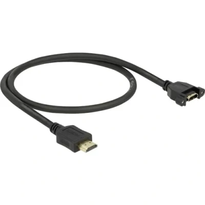 Afbeelding van Delock 85463 HDMI kabel Verlengkabel A stekker, bus 0.50 m Zwart Vergulde steekcontacten
