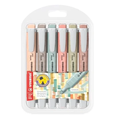 Image de STABILO Lot de 6 surligneurs Swing Cool NatureCOLORS couleurs