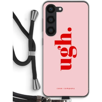 Afbeelding van Case Company® hoesje met Koord geschikt voor Samsung Galaxy S23 Ugh Telefoonhoesje Zwart Bescherming aan alle Kanten en Over de Schermrand