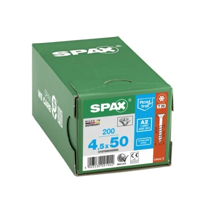 Afbeelding van Spax platverzonkenkop torx T20 roestvaststaal 4.5x50 (per 200 stuks)