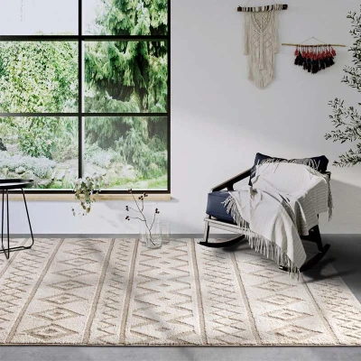 Afbeelding van Vloerkleed Itinerance 200x280cm Beige 123vloerkleed.nl is de online webshop voor vloerkleden en woonaccessoires.
