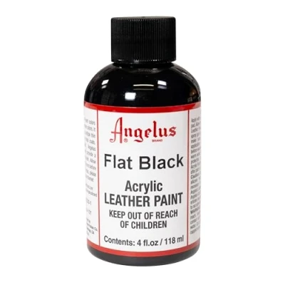 Afbeelding van Angelus Leather Acrylic Paint textielverf voor leren stoffen acrylbasis Matte afwerking Black 118ml