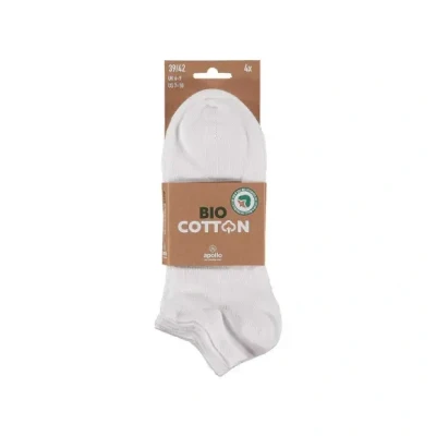 Afbeelding van Bio Cotton Basic Sneaker Sokken White 4 pack 000 43 46 Wit