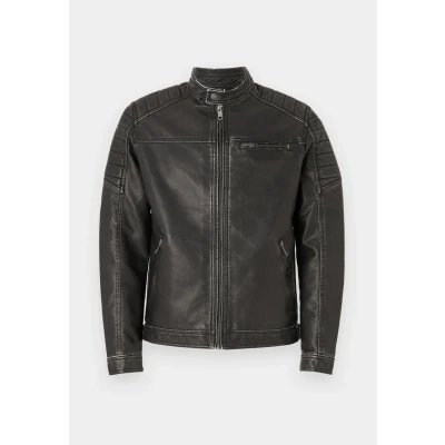 Afbeelding van Jack &amp; Jones Jjerocky Jacket Imitatieleren jas black, Heren, Maat: XL, Black