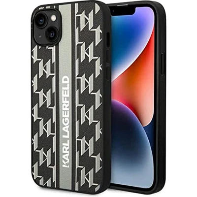 Afbeelding van Karl Lagerfeld Monogram Stripe Back Case Geschikt voor Apple iPhone 14 (6.1&quot;) Grijs