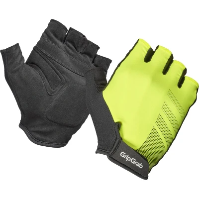 Afbeelding van GripGrab Ride RC Lite Korte Vinger Zomer Fietshandschoenen met Padding Geel Hi Vis Unisex Maat XXL