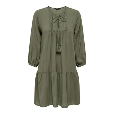 Afbeelding van ONLY Spitzenverziertes Jurk, Dames, Maat: Large, Khaki