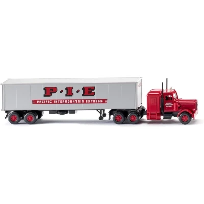 Afbeelding van Wiking 052706 H0 Vrachtwagen Peterbilt Trekker opleggercombinatie met container (Peterbilt)