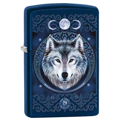 Afbeelding van Zippo Blauwe messing aansteker 5,5 x 3,5 1 cm