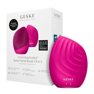 Afbeelding van GESKE SmartAppGuided™ Facial Brush 5 in 1 Elektrische gezichtsreinigingsborstel Zachte siliconen borstel Professionele gezichtsreiniging Gezichtsreinigingsapparaat Gezichtsmassager