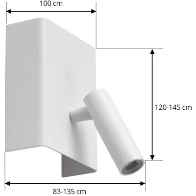 Afbeelding van Lindby LED wandlamp Agit, wit, metaal, met touchdimmer