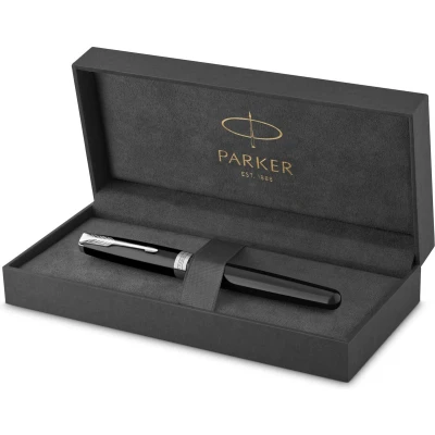 Afbeelding van Parker Sonnet Black Lacquer CT Rollerball Kleur: Zwart De Vulpenwereld