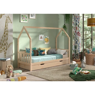 Afbeelding van KidsOnly Cabane 90 x 200 cm Bed met Hekje Naturel