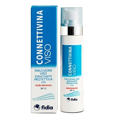 Afbeelding van CONNETTIVINA Face Fidia Pharmaceutics, vloeibare emulsie voor hydratatie van de huid, met hyaluronzuur SPF15, airless fles 50 ml