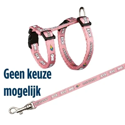 Afbeelding van Trixie Konijnentuig Met Riem Baby Bunny Assorti 20 33X0,8+125 CM