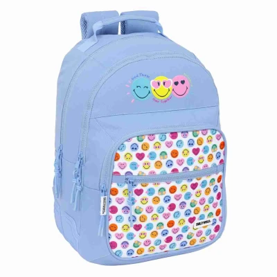 Afbeelding van Schoolrugzak Smiley Joyful Blauw Multicolour 32 x 42 15 cm