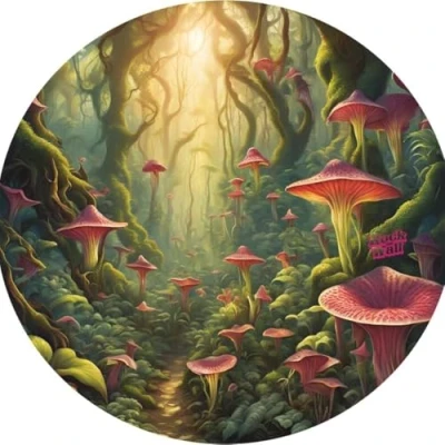Afbeelding van Rock On Wall Vilt voor draaitafel 33T Forest Pink Mushroom 2mm dik Made in Europe
