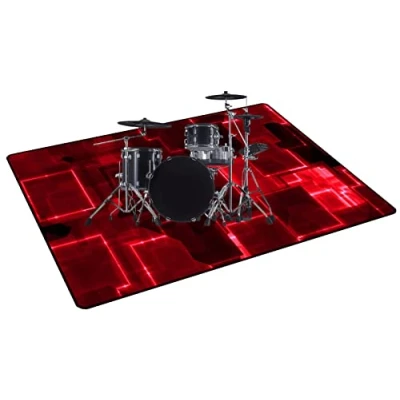Afbeelding van ZXHH Trommelmat, akoestisch en geluidsisolerend, drummat voor elektronische drums, grote kassa, muziekinstrumenten, vloermat (80 cm 200 cm)