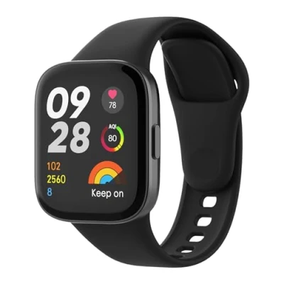 Afbeelding van MoKo Horlogebandje compatibel met Xiaomi Redmi Watch 3, reservearmband van zachte siliconen, zwart