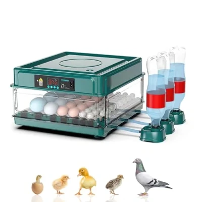 Afbeelding van automatische broedmachine, incubator 24/36 met automatisch flip systeem en temperatuurregeling, geschikt voor kippeneieren, kwarteleitjes (36 eieren)