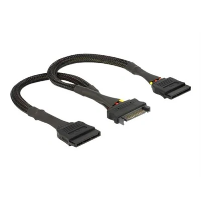 Image de Delock Câble d&#039;alimentation alimentation SATA (M) pour (F) 25 cm