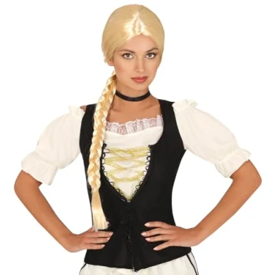 Afbeelding van Fiestas Guirca Verkleedpruik Gevlochten Dames Synthetisch Blond