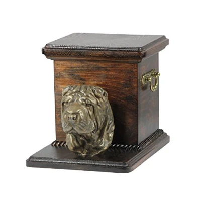 Afbeelding van Elegante urn hond voor Shar Pei met hondenbuste, uniek en stijlvol