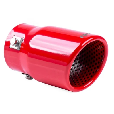 Afbeelding van AMiO Uitlaat Einddemper Sierstuk RVS Koppelstuk 78mm Rood