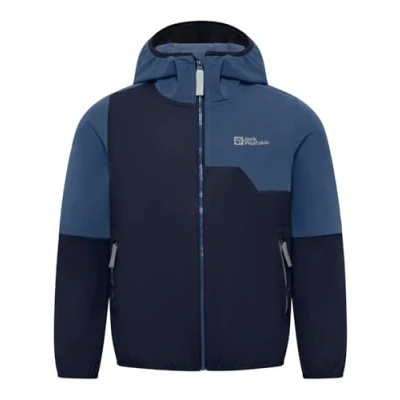 Afbeelding van Jack Wolfskin Turbulence Hooded Unisex Softshelljas voor kinderen, Maat: 128, Night blue