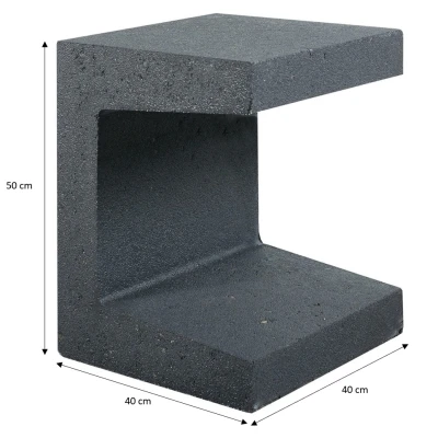 Afbeelding van U element zwart 40x40x50 cm Gardenlux