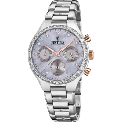Afbeelding van Festina F20401/3 Boyfriend Chronograaf Polshorloge Staal Zilverkleurig Ø 36mm