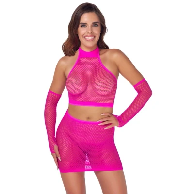 Afbeelding van Cottelli Fantasy Super Sexy Visnet Setje Roze