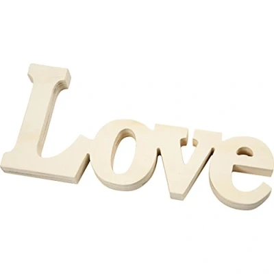 Afbeelding van Creotime Decoratiewoord Love Triplex 23 Cm Blank Per Stuk