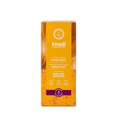 Image de khadi blond SOLEIL Coloration Végétale, Donne à tes cheveux un chaud et cuivré, 100% végétal, naturel &amp; végétalien, Cosmétiques naturels certifiés, 100g