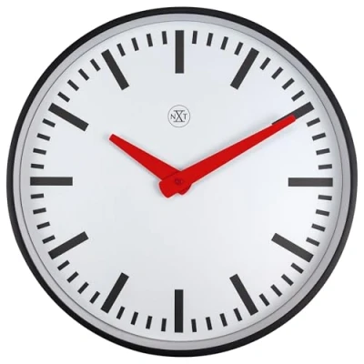 Afbeelding van Stationsklok 25cm Stille wandklok Wit nXt by NeXtime Newcastle
