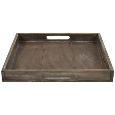 Afbeelding van Countryfield Dienblad vierkant Claudina 30cm bruin.