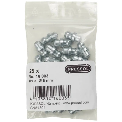 Afbeelding van Pressol Conische smeernippel H1 A recht, Ø 6 mm V. 1 stuk(s)