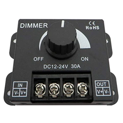 Afbeelding van 12 V DC draaibare led dimmer voor alle dimbare ledlampen (dimmer 30 A, zwart)