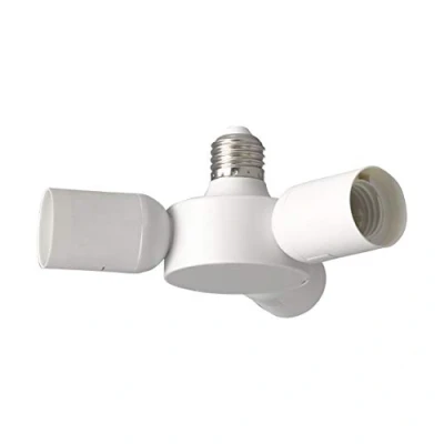 Afbeelding van EGLO E27 verdeler Rueda, 3 in 1 splitter van kunststof wit, sokkelconverter, lamp wordt lampen, lampen accessoires voor helderdere verlichting, fitting