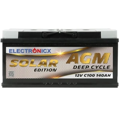 Afbeelding van AGM batterij 12 V 140 Ah Electronicx Solar Edition zonne energie batterijen voeding gel caravan camper