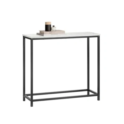 Afbeelding van SoBuy FSB29 Sch consoletafel, bijzettafel, salontafel, haltafel, marmereffect, frame en 4 poten van hoogwaardig ijzer, 80 x 30 75 cm (l b h), zwart