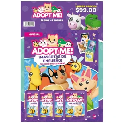 Image de Pack de démarrage Adopt Me! Roblox Album + 2 pochettes 1 carte édition limitée 10 stickers