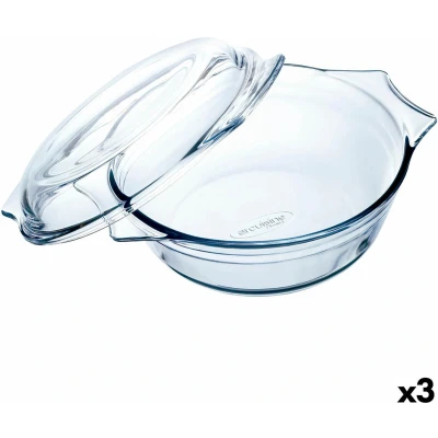 Afbeelding van Ovenschaal Ô Cuisine Met deksel 21,5 x 18 8,5 cm Transparant Glas (3 Stuks)
