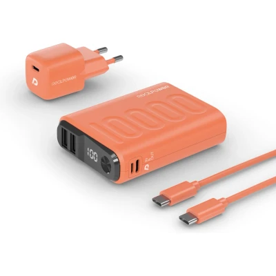 Afbeelding van RealPower PB 10000 Power Pack Powerbank mAh Li ion USB, USB C Oranje
